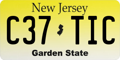 NJ license plate C37TIC