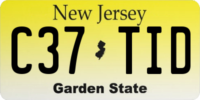NJ license plate C37TID