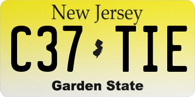 NJ license plate C37TIE