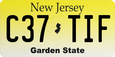 NJ license plate C37TIF