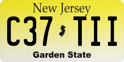 NJ license plate C37TII