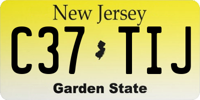 NJ license plate C37TIJ