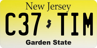 NJ license plate C37TIM