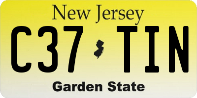 NJ license plate C37TIN