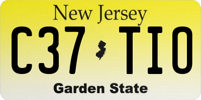 NJ license plate C37TIO