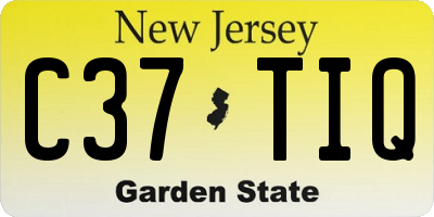 NJ license plate C37TIQ