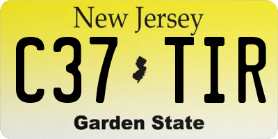 NJ license plate C37TIR