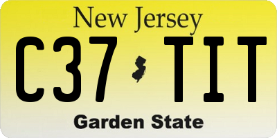 NJ license plate C37TIT