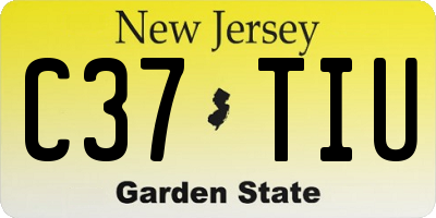 NJ license plate C37TIU
