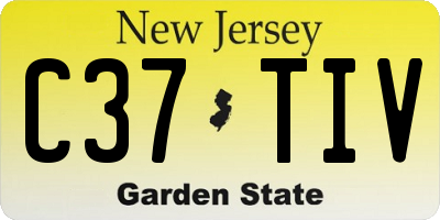 NJ license plate C37TIV