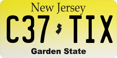 NJ license plate C37TIX