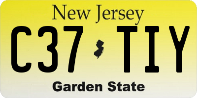 NJ license plate C37TIY