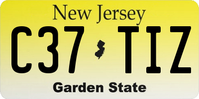 NJ license plate C37TIZ