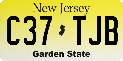 NJ license plate C37TJB