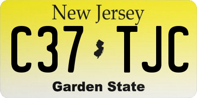 NJ license plate C37TJC