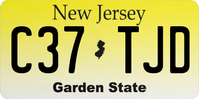 NJ license plate C37TJD