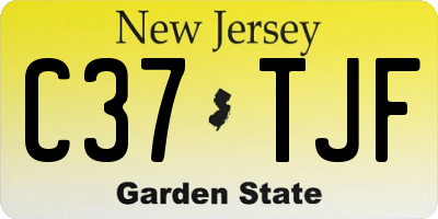 NJ license plate C37TJF