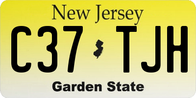NJ license plate C37TJH