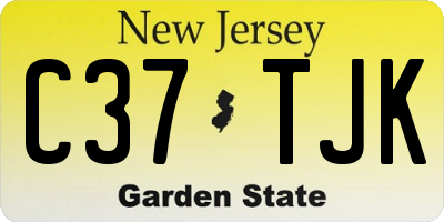 NJ license plate C37TJK