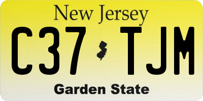 NJ license plate C37TJM