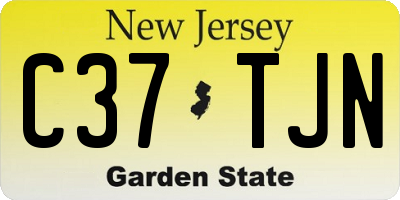 NJ license plate C37TJN