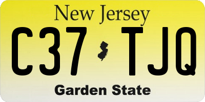 NJ license plate C37TJQ