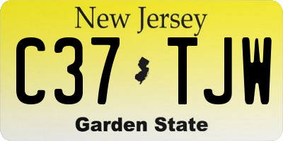 NJ license plate C37TJW