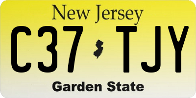 NJ license plate C37TJY