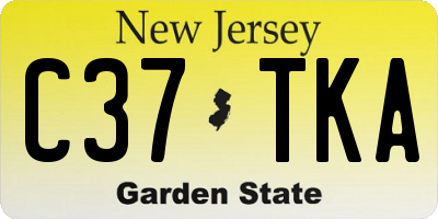 NJ license plate C37TKA