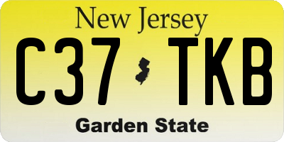 NJ license plate C37TKB