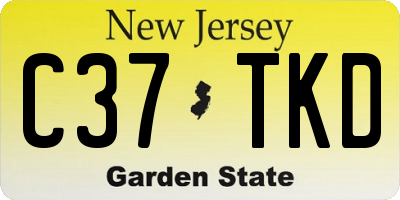 NJ license plate C37TKD