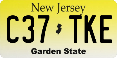 NJ license plate C37TKE