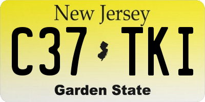 NJ license plate C37TKI