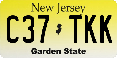 NJ license plate C37TKK