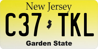 NJ license plate C37TKL