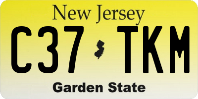 NJ license plate C37TKM