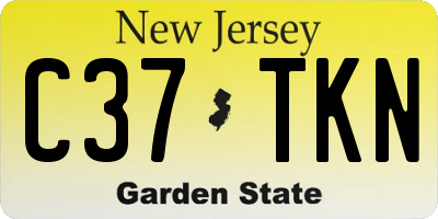 NJ license plate C37TKN