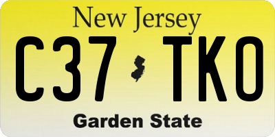 NJ license plate C37TKO