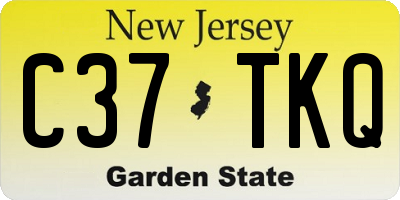 NJ license plate C37TKQ