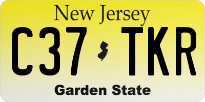 NJ license plate C37TKR