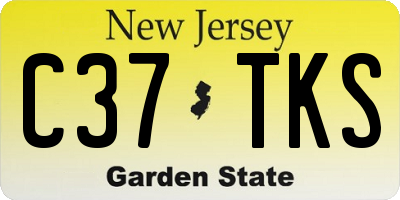 NJ license plate C37TKS
