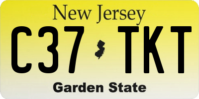 NJ license plate C37TKT