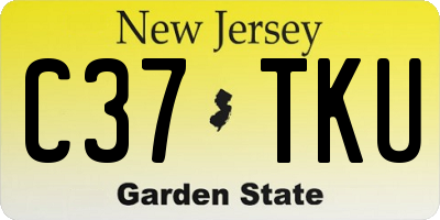 NJ license plate C37TKU