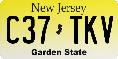 NJ license plate C37TKV