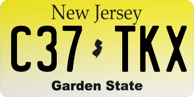 NJ license plate C37TKX