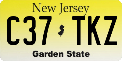 NJ license plate C37TKZ