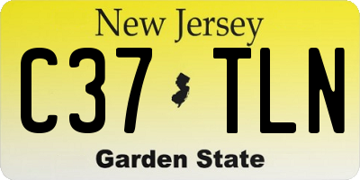 NJ license plate C37TLN