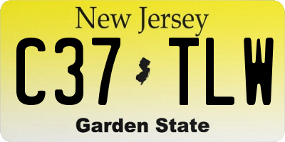 NJ license plate C37TLW