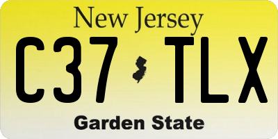 NJ license plate C37TLX