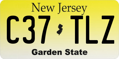 NJ license plate C37TLZ